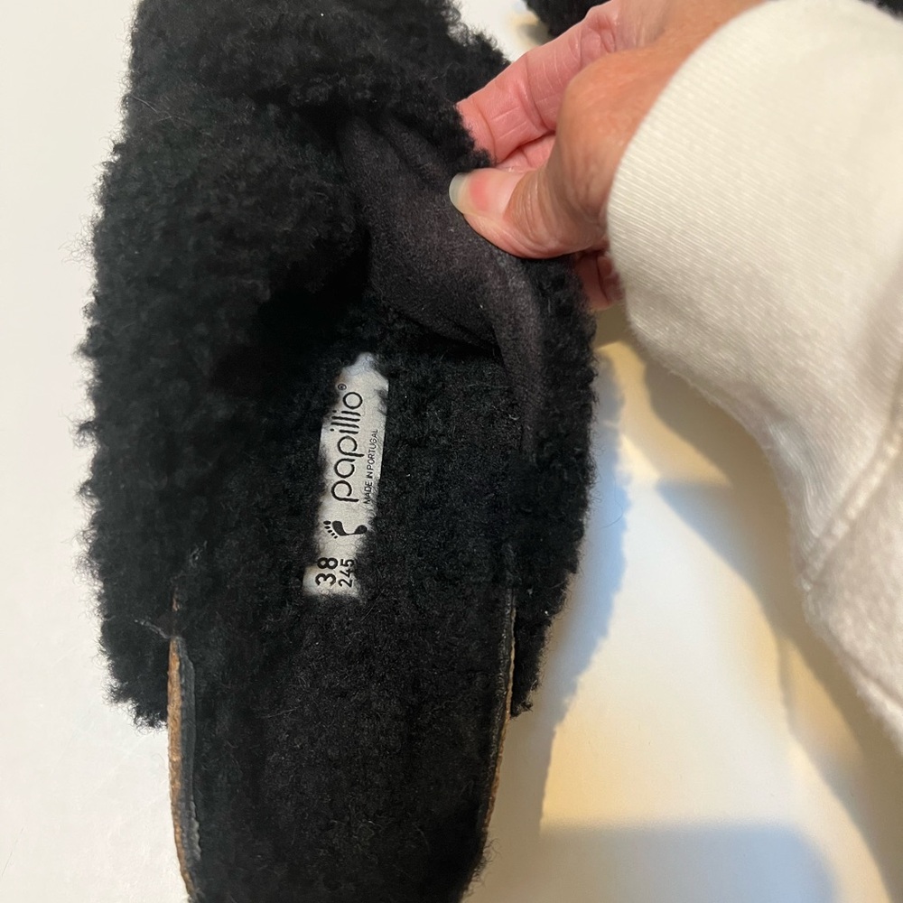 Birkenstock Black Plush Sandals - Picture 9 of 10